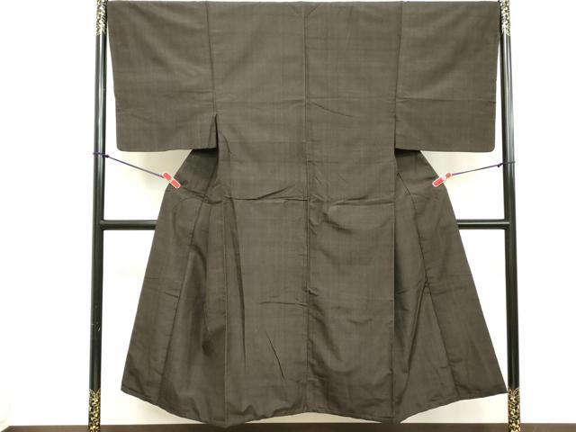 平和屋着物■男性　紬　格子　正絹　逸品　DABC4799cd