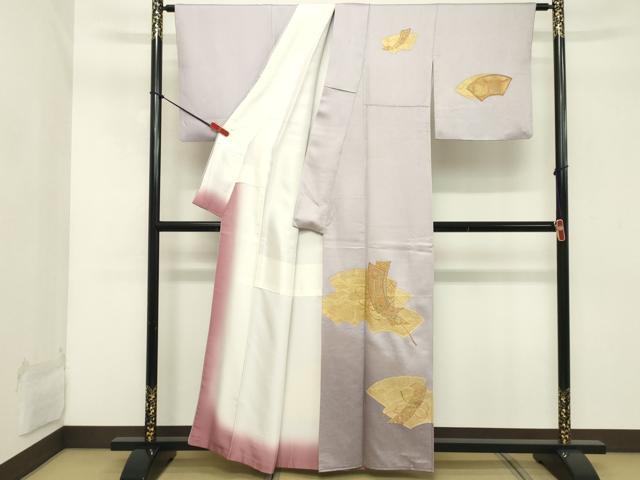 平和屋着物■中国三大刺繍 スワトウ刺繍 汕頭刺繍 訪問着 地紙重ね花文 暈し染め 金彩 正絹 逸品 DABC4819cd