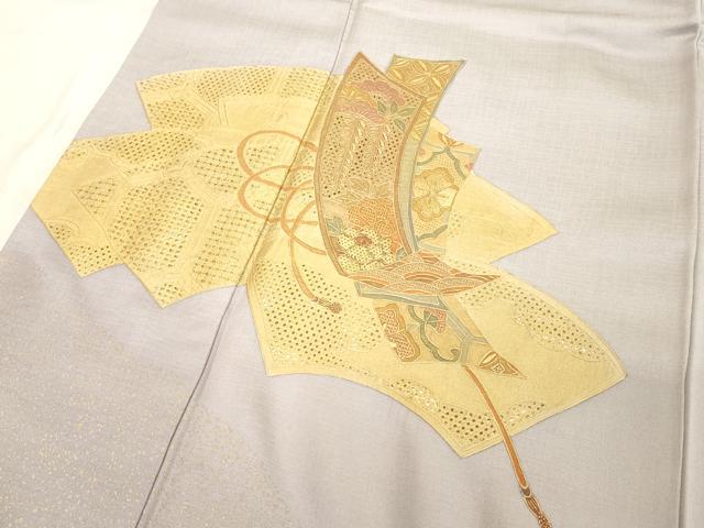 平和屋着物■中国三大刺繍 スワトウ刺繍 汕頭刺繍 訪問着 地紙重ね花文 暈し染め 金彩 正絹 逸品 DABC4819cd