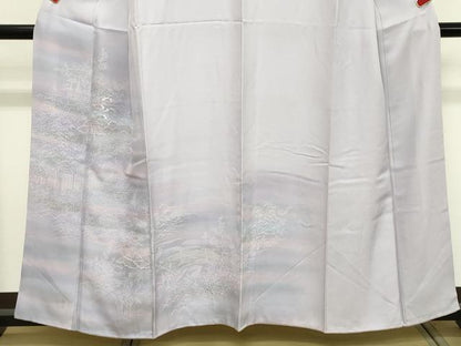 平和屋着物■訪問着　刺繍　風景花松文　暈し染め　金糸　正絹　逸品　DABC4831cd