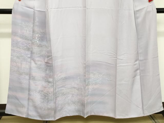平和屋着物■訪問着　刺繍　風景花松文　暈し染め　金糸　正絹　逸品　DABC4831cd