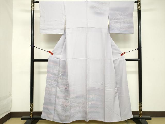 平和屋着物■訪問着　刺繍　風景花松文　暈し染め　金糸　正絹　逸品　DABC4831cd