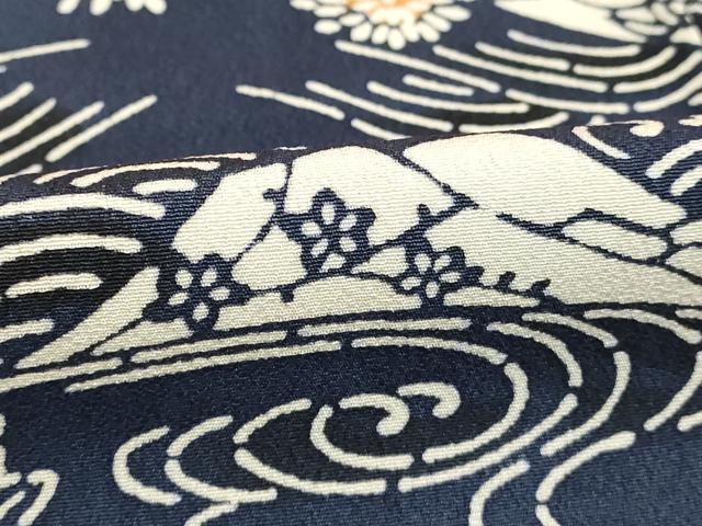 平和屋着物■上質な小紋 型染 流水花文 正絹 逸品 DABC4834cd