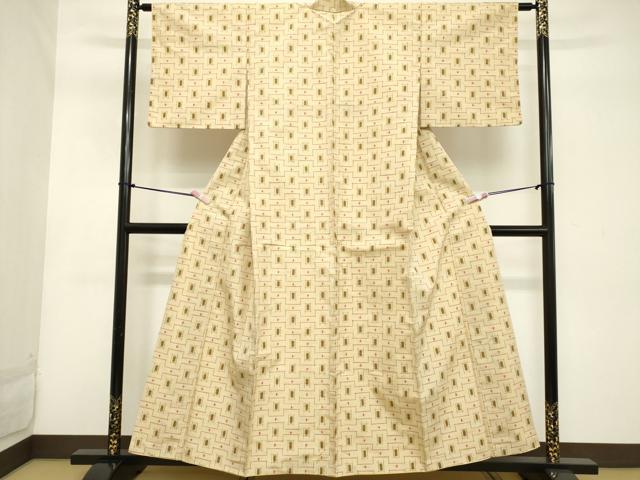 平和屋着物■上質な紬　抽象文様　正絹　逸品　DABC4852cd