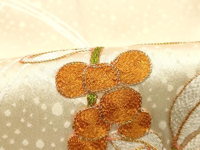 平和屋着物■訪問着 駒刺繍 総刺繍 南天文 正絹 逸品 DABC4869cd