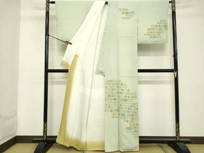 平和屋着物■訪問着 駒刺繍 抽象文様 正絹 逸品 DABC4872cd
