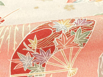 平和屋着物■訪問着 扇面枝花文 暈し染め 金彩 正絹 逸品 DABC4892cd