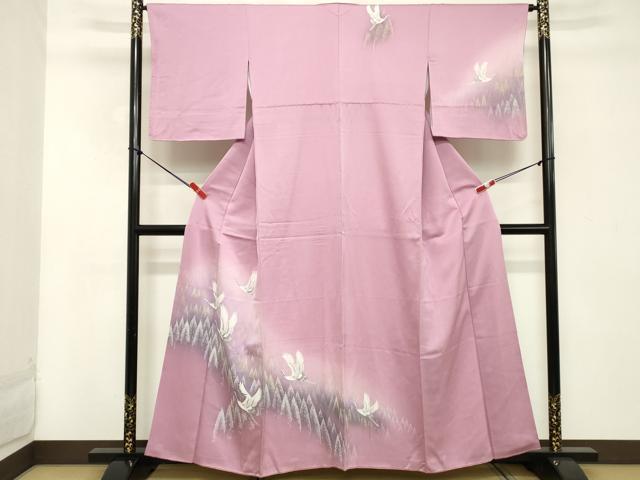平和屋着物■訪問着 飛鶴 暈し染め 金銀彩 正絹 逸品 DABC4897cd
