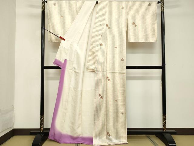 平和屋着物■上質な小紋 亀甲花文 正絹 逸品 DABC4901cd