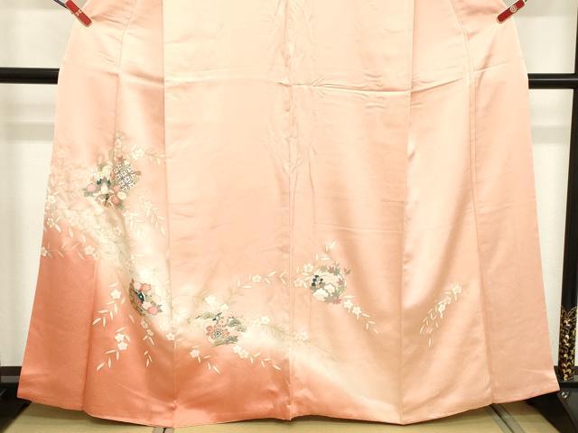 平和屋着物■訪問着 舞蝶枝垂れ花丸文 暈し染め 金彩 大丸扱い 正絹 逸品 DABC4906cd