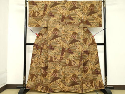 平和屋着物■上質な小紋 切嵌吉祥花文 正絹 逸品 DABC4928cd