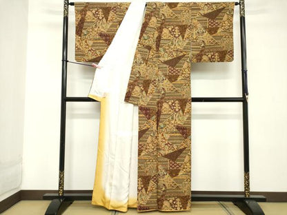 平和屋着物■上質な小紋 切嵌吉祥花文 正絹 逸品 DABC4928cd