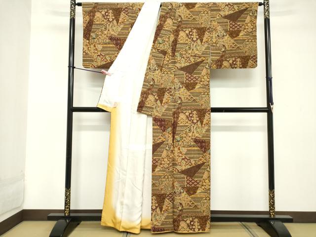 平和屋着物■上質な小紋 切嵌吉祥花文 正絹 逸品 DABC4928cd
