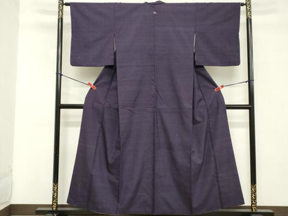 平和屋着物■上質な紬 深紫色 正絹 逸品 DABC4948cd