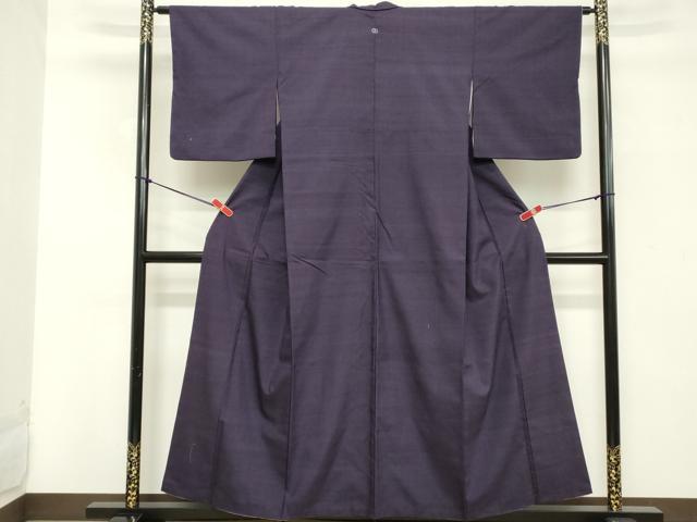 平和屋着物■上質な紬 深紫色 正絹 逸品 DABC4948cd