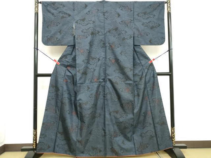 平和屋着物■本場大島紬 7マルキ 雲重ね花文 正絹 逸品 DABC4984cd