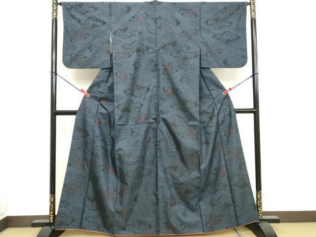 平和屋着物■本場大島紬 7マルキ 雲重ね花文 正絹 逸品 DABC4984cd