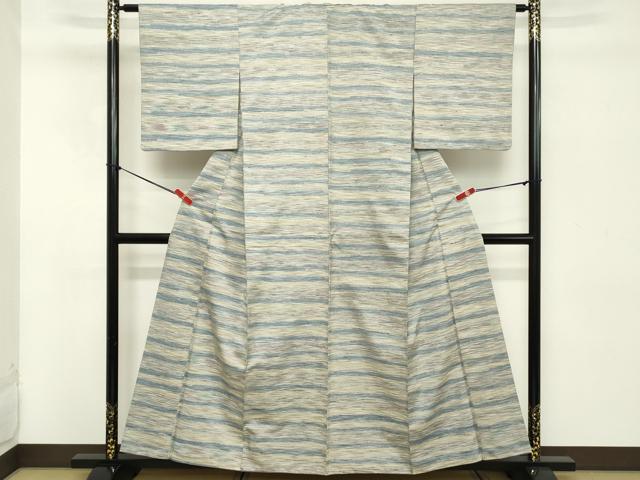 平和屋着物■上質な紬 横段文 正絹 逸品 DABC4985cd