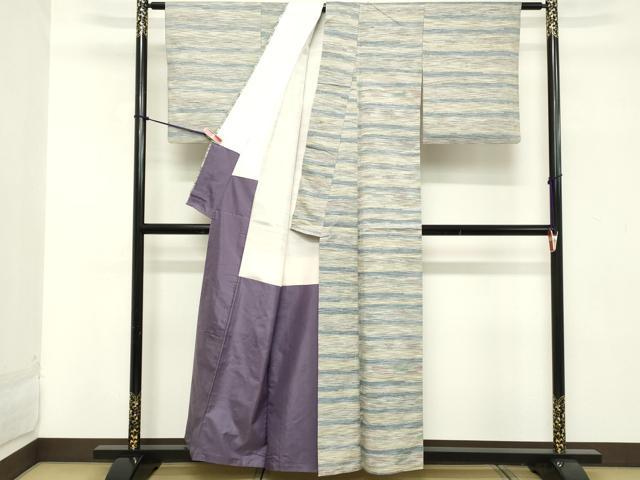 平和屋着物■上質な紬 横段文 正絹 逸品 DABC4985cd