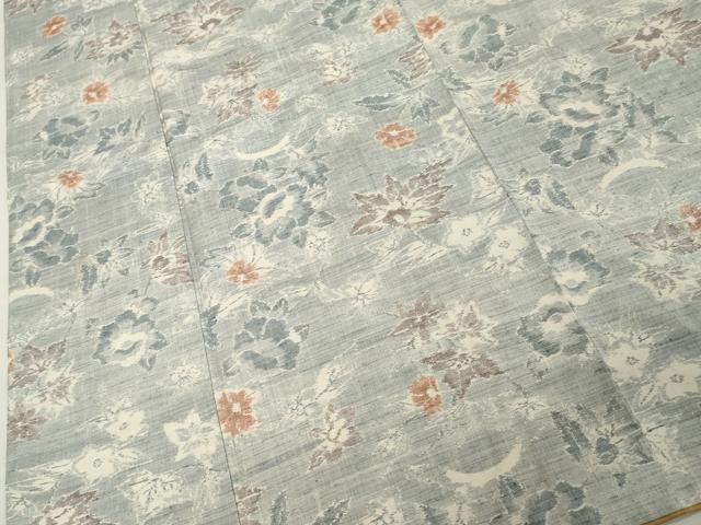 平和屋着物■上質な紬 草花文 正絹 逸品 DABC4988cd
