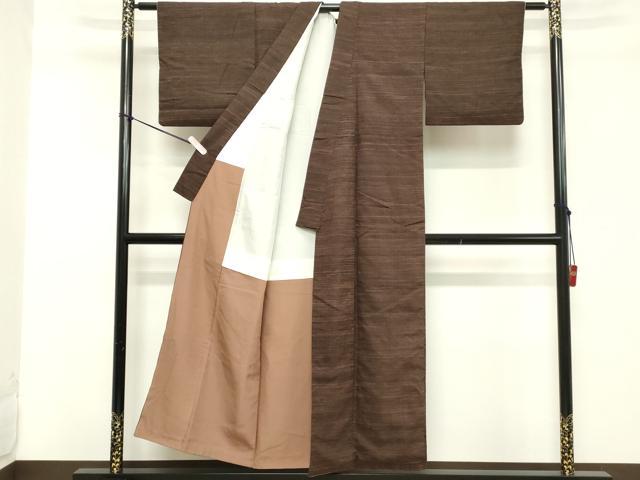 平和屋着物■上質な紬　横段文　正絹　逸品　DABC4992cd