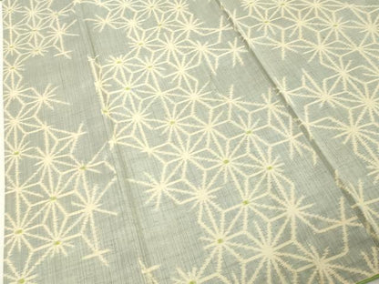 平和屋着物■上質な紬　麻の葉文様　正絹　逸品　DABC4995cd