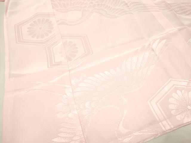 平和屋着物[]女の子　子供　長襦袢　無双仕立て　飛鶴亀甲花地紋　半衿刺繍　洗える着物　DABC5008ma