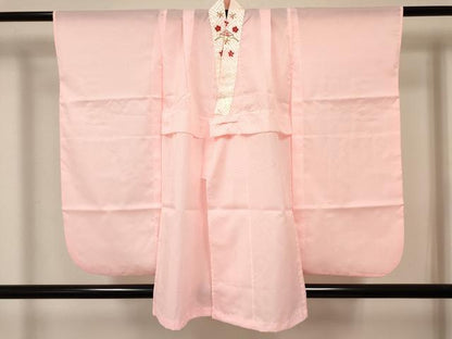 平和屋着物[]女の子　子供　長襦袢　単衣　鹿の子文様　半衿刺繍　洗える着物　DABC5009ma
