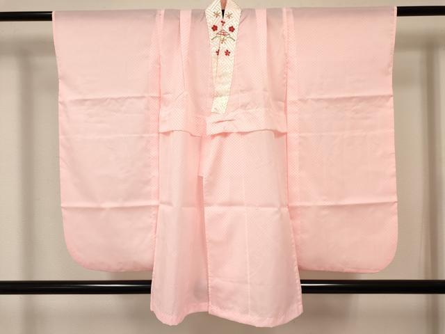 平和屋着物[]女の子　子供　長襦袢　単衣　鹿の子文様　半衿刺繍　洗える着物　DABC5009ma
