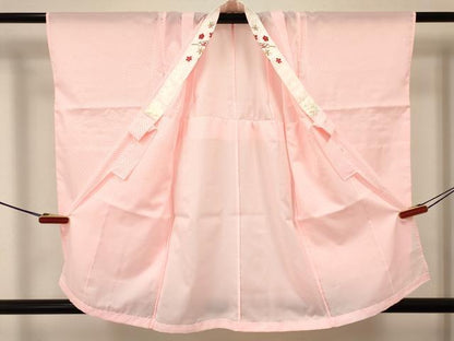 平和屋着物[]女の子　子供　長襦袢　単衣　鹿の子文様　半衿刺繍　洗える着物　DABC5009ma