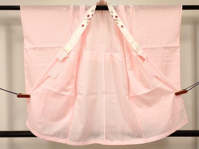 平和屋着物[]女の子　子供　長襦袢　単衣　鹿の子文様　半衿刺繍　洗える着物　DABC5009ma