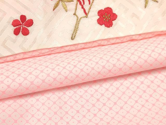 平和屋着物[]女の子　子供　長襦袢　単衣　鹿の子文様　半衿刺繍　洗える着物　DABC5009ma