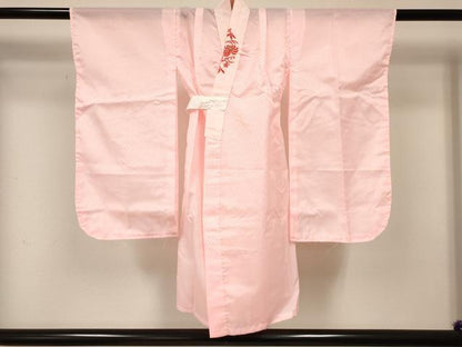 平和屋着物[]七五三　女の子　３歳　祝着　三つ身　長襦袢(単衣・半衿刺繍)・被布セット　流水花文　暈し染め　金彩　DABC5010ma