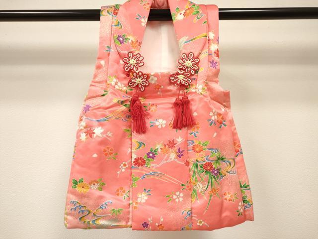 平和屋着物[]七五三　女の子　３歳　祝着　三つ身　長襦袢(単衣・半衿刺繍)・被布セット　流水花文　暈し染め　金彩　DABC5010ma
