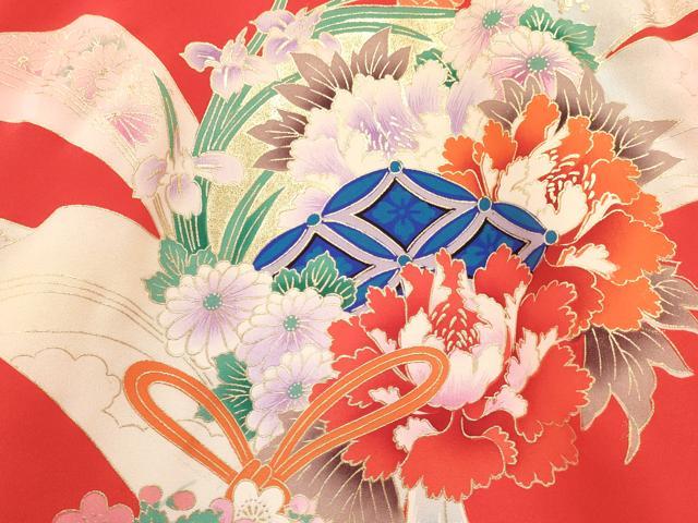 平和屋着物[]お宮参り　女の子　祝着　産着　初着　のしめ　熨斗花丸文　金彩　逸品　DABC5013ma