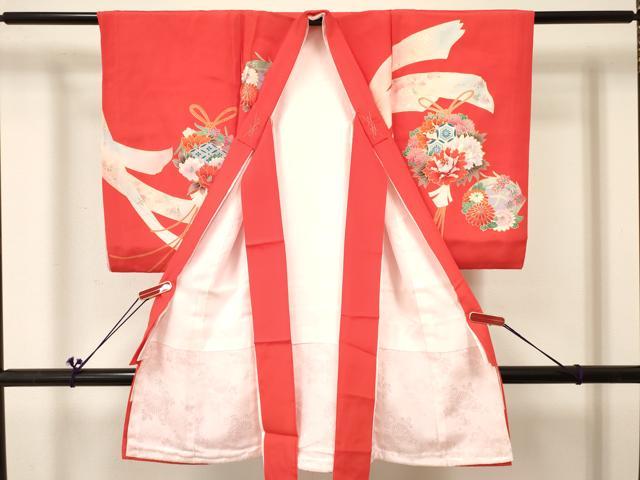 平和屋着物[]お宮参り　女の子　祝着　産着　初着　のしめ　熨斗花丸文　金彩　逸品　DABC5013ma