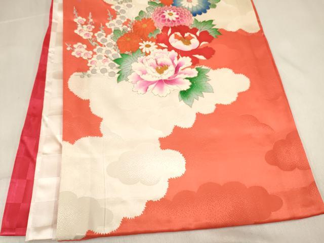平和屋着物[]お宮参り　女の子　祝着　産着　初着　のしめ　風景牡丹花文　金彩　逸品　DABC5015ma