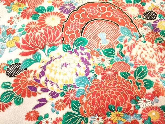 平和屋着物[]お宮参り　女の子　祝着　産着　初着　のしめ　乱菊　鏡裏花文　金彩　逸品　DABC5017ma