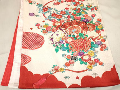 平和屋着物[]お宮参り　女の子　祝着　産着　初着　のしめ　乱菊　鏡裏花文　金彩　逸品　DABC5017ma