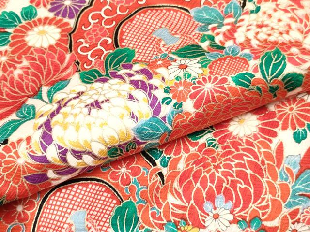 平和屋着物[]お宮参り　女の子　祝着　産着　初着　のしめ　乱菊　鏡裏花文　金彩　逸品　DABC5017ma
