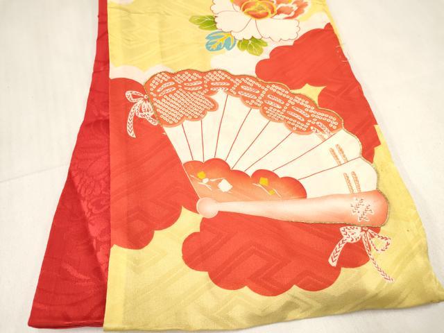 平和屋着物[]アンティーク　大正ロマン　お宮参り　女の子　祝着　産着　初着　のしめ　駒刺繍　折り鶴鞠花文　逸品　DABC5020ma