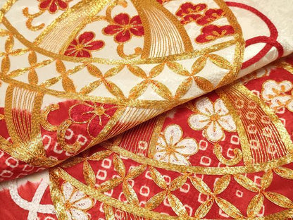 平和屋着物[]お宮参り　女の子　祝着　産着　初着　のしめ　駒刺繍　絞り　鞠花文　逸品　DABC5021ma