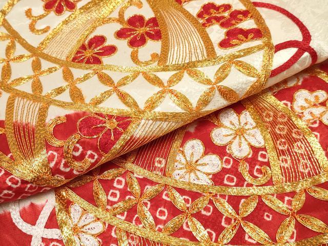 平和屋着物[]お宮参り　女の子　祝着　産着　初着　のしめ　駒刺繍　絞り　鞠花文　逸品　DABC5021ma