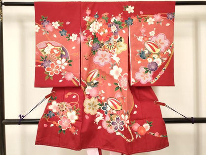 平和屋着物[]お宮参り　女の子　祝着　産着　初着　のしめ　跳うさぎ　花車文　金彩　逸品　DABC5023ma