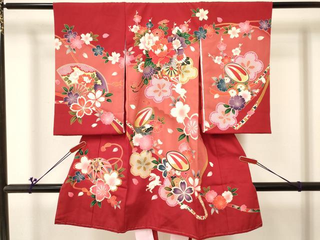 平和屋着物[]お宮参り　女の子　祝着　産着　初着　のしめ　跳うさぎ　花車文　金彩　逸品　DABC5023ma