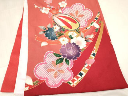 平和屋着物[]お宮参り　女の子　祝着　産着　初着　のしめ　跳うさぎ　花車文　金彩　逸品　DABC5023ma