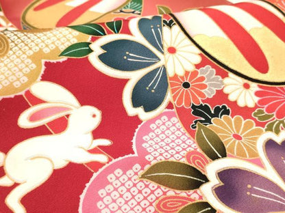 平和屋着物[]お宮参り　女の子　祝着　産着　初着　のしめ　跳うさぎ　花車文　金彩　逸品　DABC5023ma