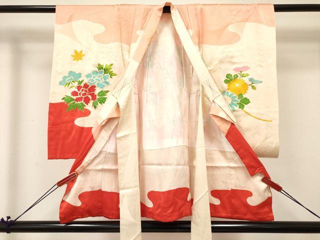 平和屋着物[]お宮参り　女の子　祝着　産着　初着　のしめ　駒刺繍　草花文　金銀彩　逸品　DABC5025ma