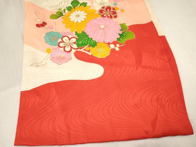 平和屋着物[]お宮参り　女の子　祝着　産着　初着　のしめ　駒刺繍　草花文　金銀彩　逸品　DABC5025ma