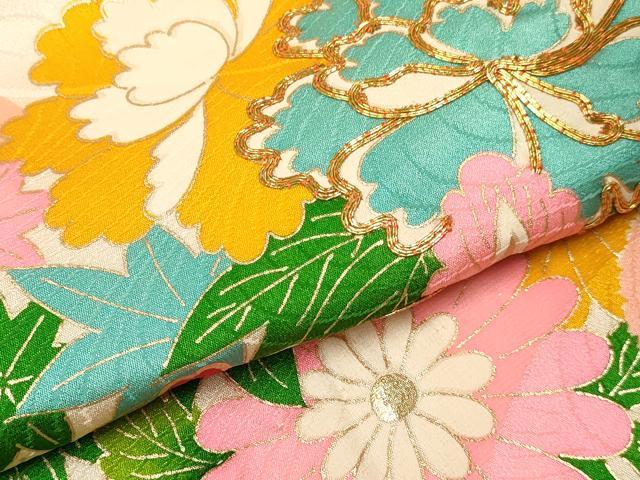 平和屋着物[]お宮参り　女の子　祝着　産着　初着　のしめ　駒刺繍　草花文　金銀彩　逸品　DABC5025ma